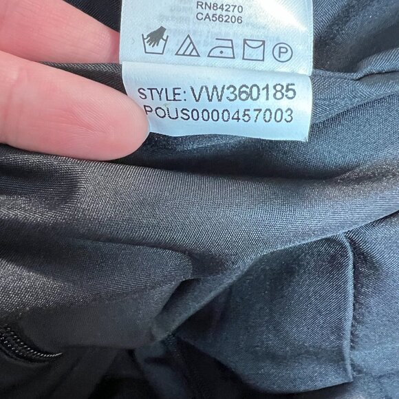 White Vera Wang Dress Womens 8 Black Crinkle Chiffon Trumpet Hem Strapless Gown‎ - Picture 14 of 15